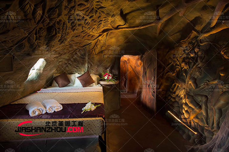 重慶巴南區(qū)人造巖洞旅館室內溶洞景觀設計